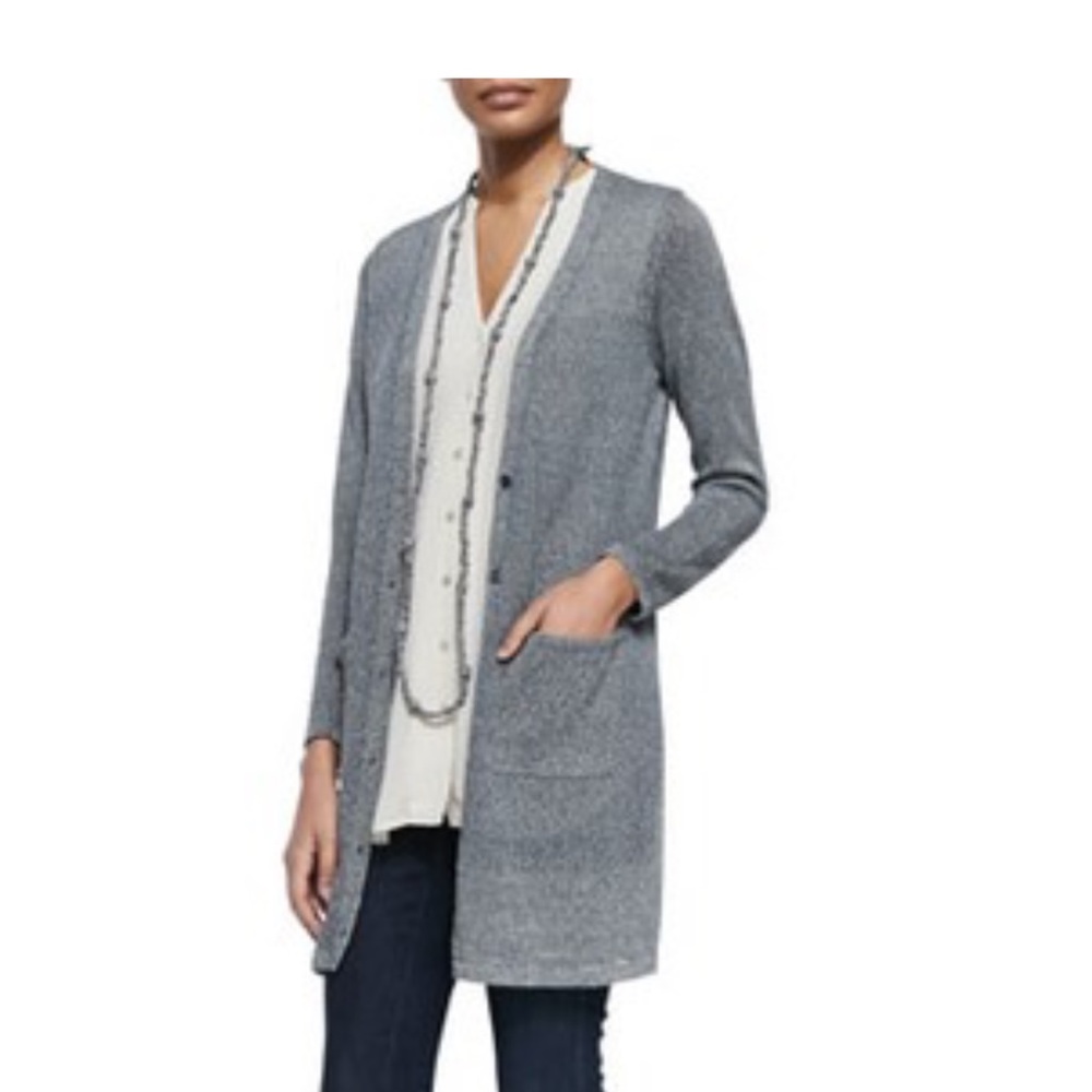 NWOT Eileen Fisher 100% Linen Cardigan